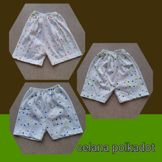 Celana Pendek Bayi Polkadot isi 12 pcs