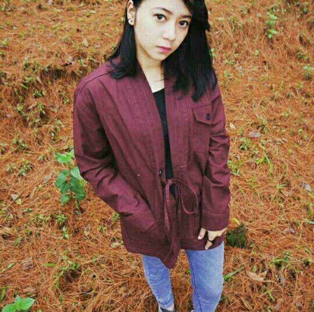 Jaket Kimono Maroon