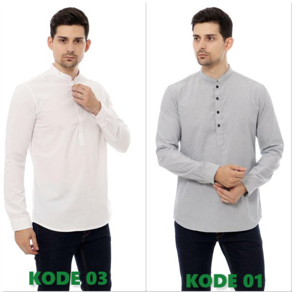 HM07 Baju Koko Kurta Pakistan Pria Dewasa Terbaru Baju Lebaran Pria Lengan Panjang