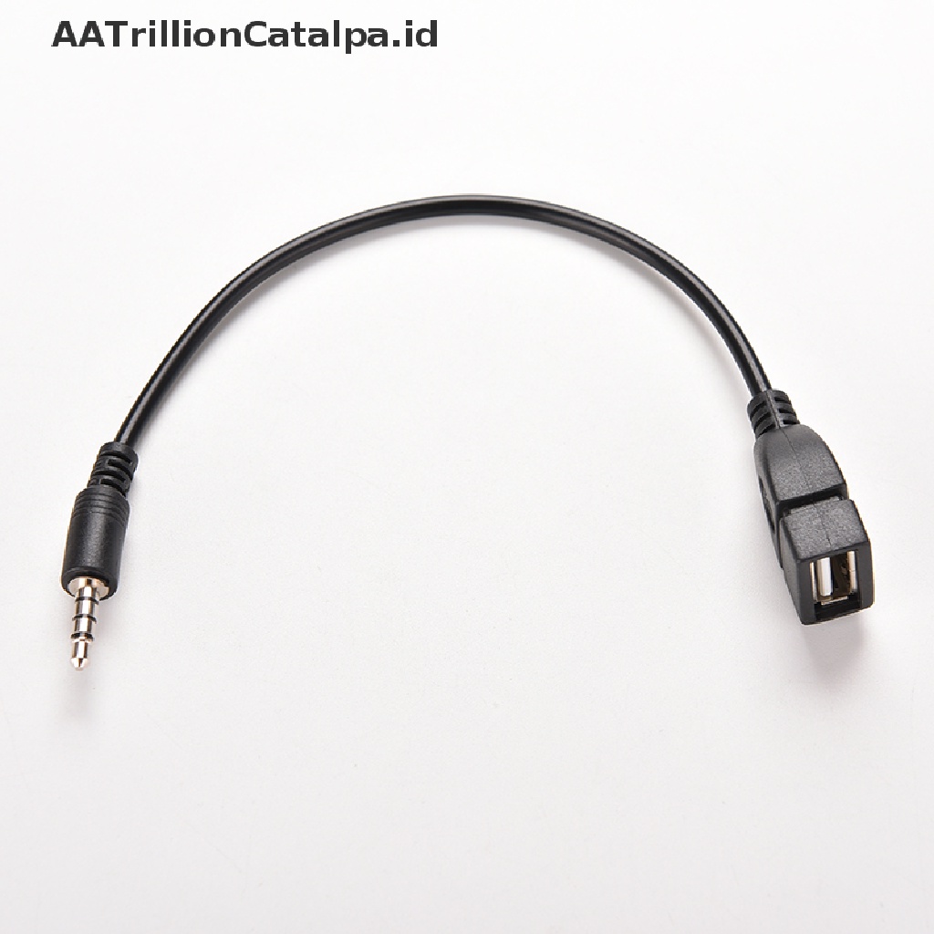 1x Kabel Konverter Audio AUX 3.5mm Male Ke USB 2.0 Female MP3 Untuk Mobil