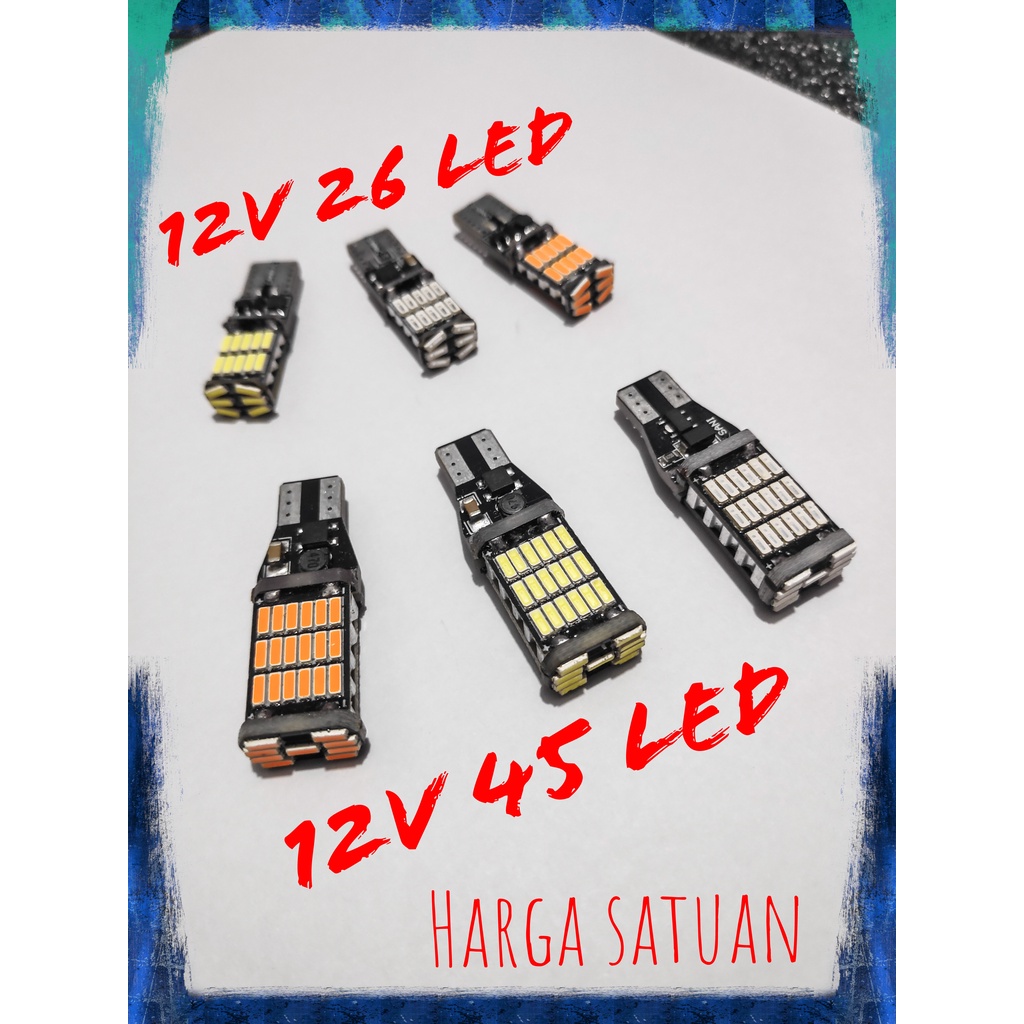 LAMPU LED SEN SENJA T15 T10 12V 16W CANbus SUPER BRIGHT MOTOR MOBIL