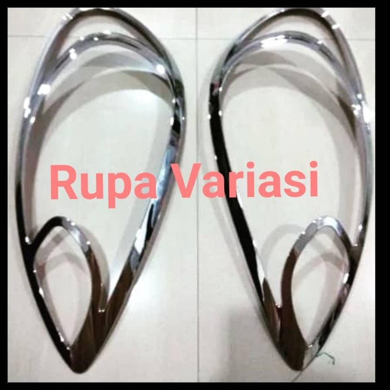 Garnish GARNIS lampu HEADLAMP DEPAN HONDA MOBILIO / brio lama 2014 2015 2016 HITAM DOFF chrome CROME