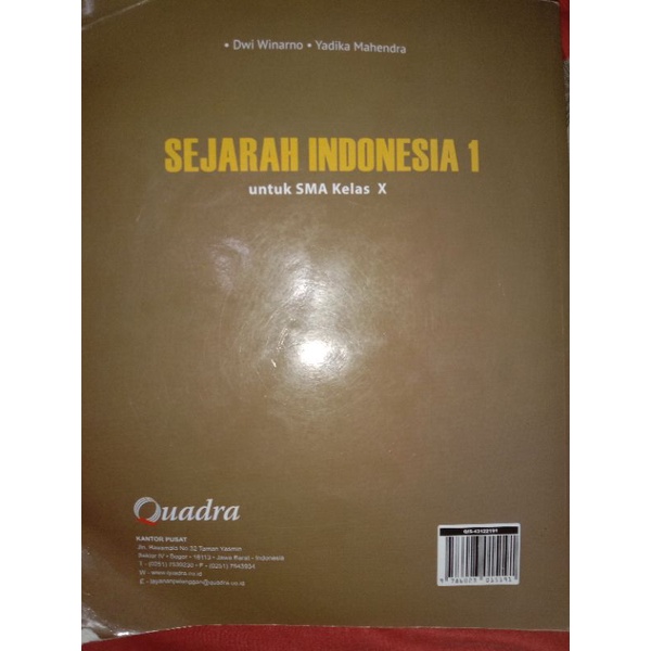 Buku sejarah Indonesia kelas 10 Quadra