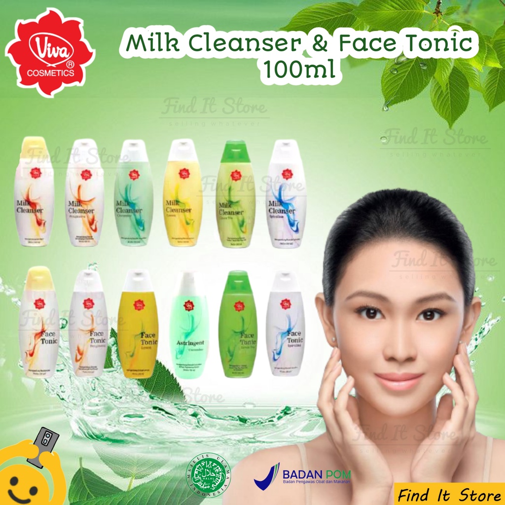 Viva Milk Cleanser Face Tonic | Susu Pembersih Penyegar Toner Wajah | Air Mawar | 100ml BPOM