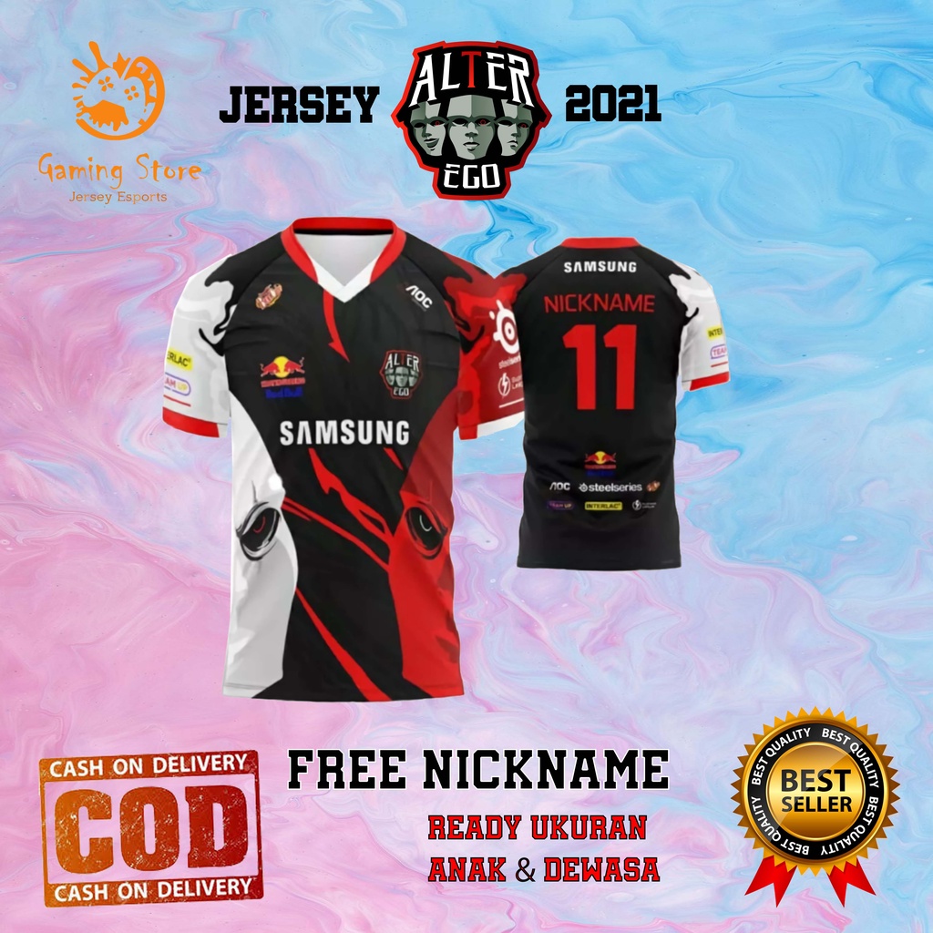 Jersey Kaos Baju Alter Ego Black Terbaru 2021 Mobile Legend Free Fire PUBG AOV DOTA