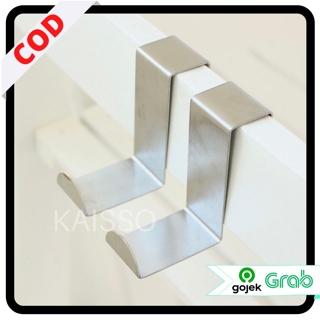 KAISSO - [1 PCS] GANTUNGAN PINTU STAINLESS STEEL / HOOK PINTU SERBAGUNA TANPA PAKU