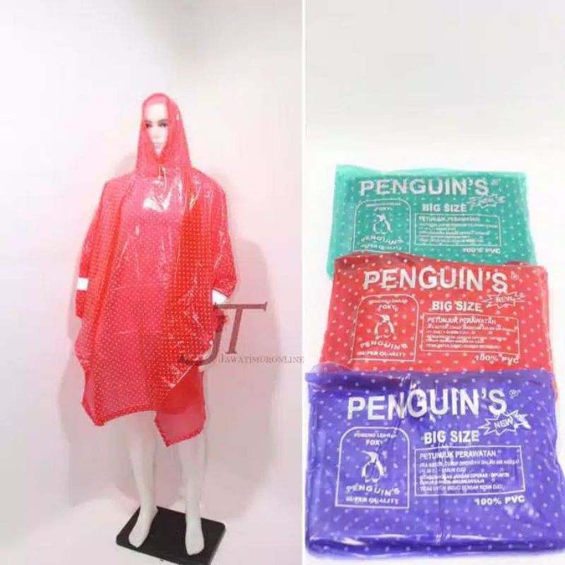 Termurah Jas Hujan PONCO LENGAN FOXY Penguin's