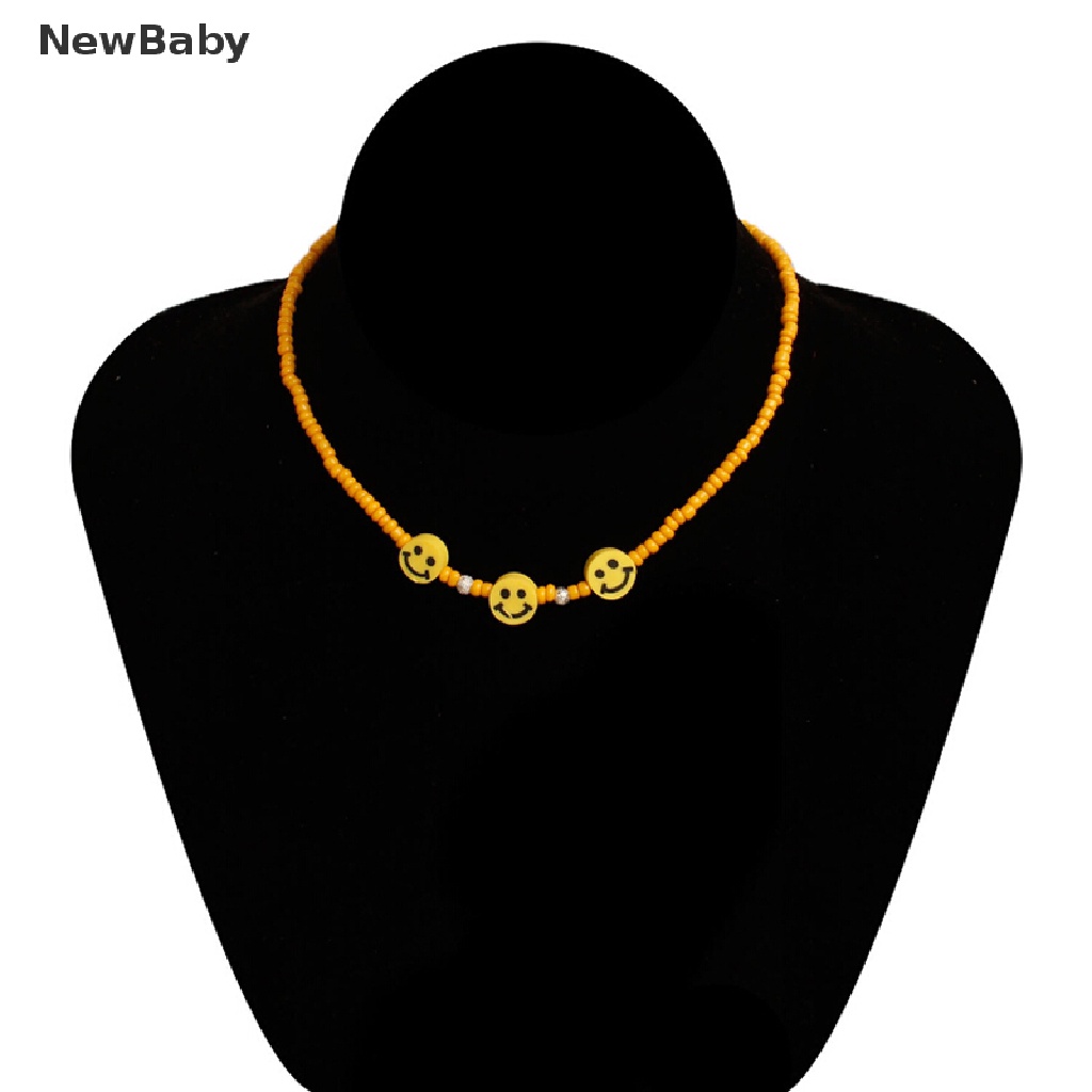 Kalung Choker Gaya Bohemia Aksen Manikmanikwajah Tersenyum Warnawarni Untuk Hadiah Bayi Perempuan