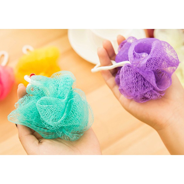 Bath Sponge Spon Mandi Spons Busa Bola Sabun Puff Ball Motif Bunga