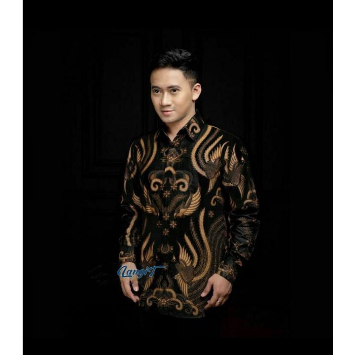 Kemeja batik lengan panjang size m l xl xxl xxxl-NO KMJ Blackgold