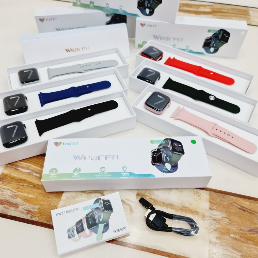 Promo SMARTWATCH HW 37 SERIES7 APP WEARFIT PRO Quartz Strap Rubber Jam Tangan Pria / Wanita Hadiah L
