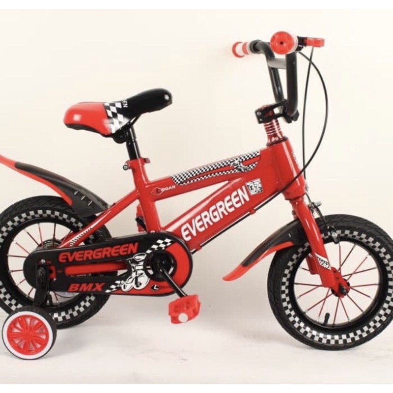 Sepeda mini BMX Logan 12 inch anak usia 3-7 tahun SNI roda 4 roda samping COD kredit cicilan garansi-merah