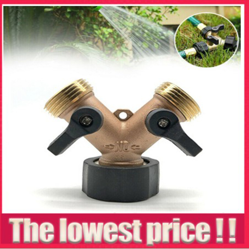 Jual 2 Way BrassHose Pipe Valve Splitter Quick Connector Adaptor Y