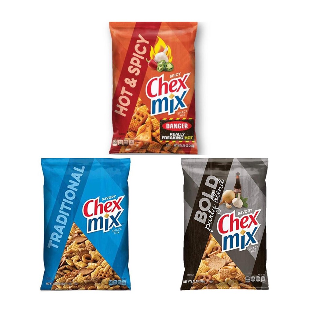 

Chex Mix Savory Bold Party Blend - Chex Mix Hot & Spicy - Chex Mix Traditional / Snack Impor