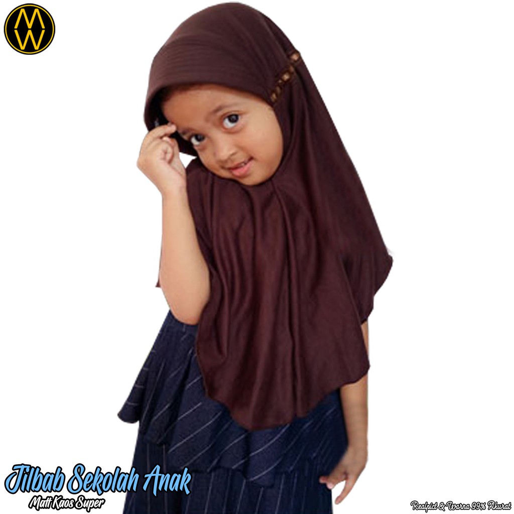 jilbab anak serut / jilbab polos /jilbab kaos / jilbab anak / jilbab sekolah