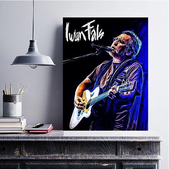 Iwan Fals Wallpaper Dinding Poster Musik Dekorasi Kamar Aesthetic Bingkai Kayu