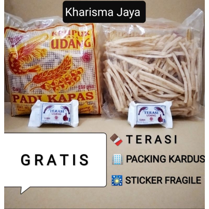 

KRUPUK UDANG STIK PADI KAPAS KHAS CIREBON/INDRAMAYU 250gram