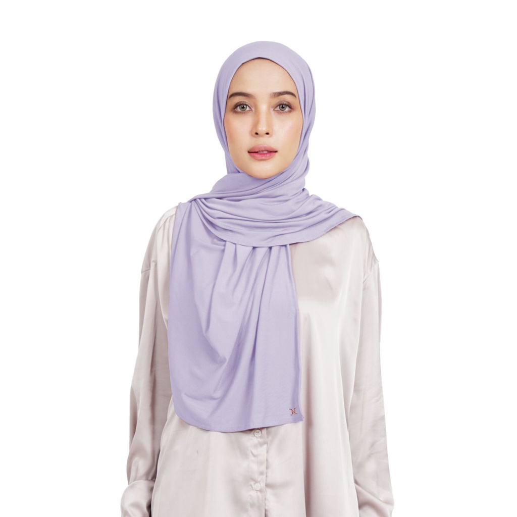 Hameeda - Hannah Instant Hijab | Jersey Bergo Pashmina-Lavender Garden