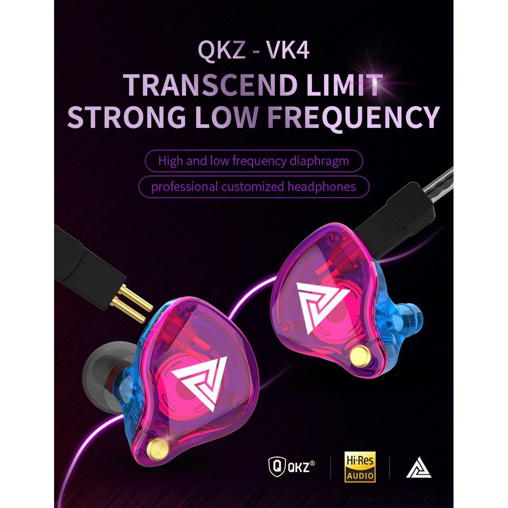 QKZ-VK4 Earphone Hifi Dynamic Hi-Res Audio Headset