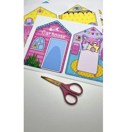

[KODE E9J] Quiet Book CAT HOUSE PAPER DOLL ANAK MAINAN EDUKASI
