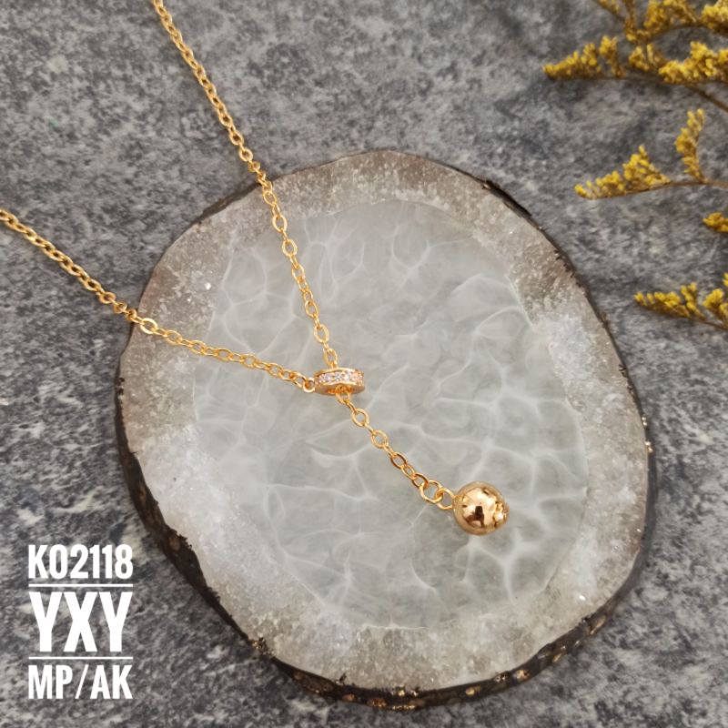 Kalung Yaxiya Juntai Bola Gold K02118