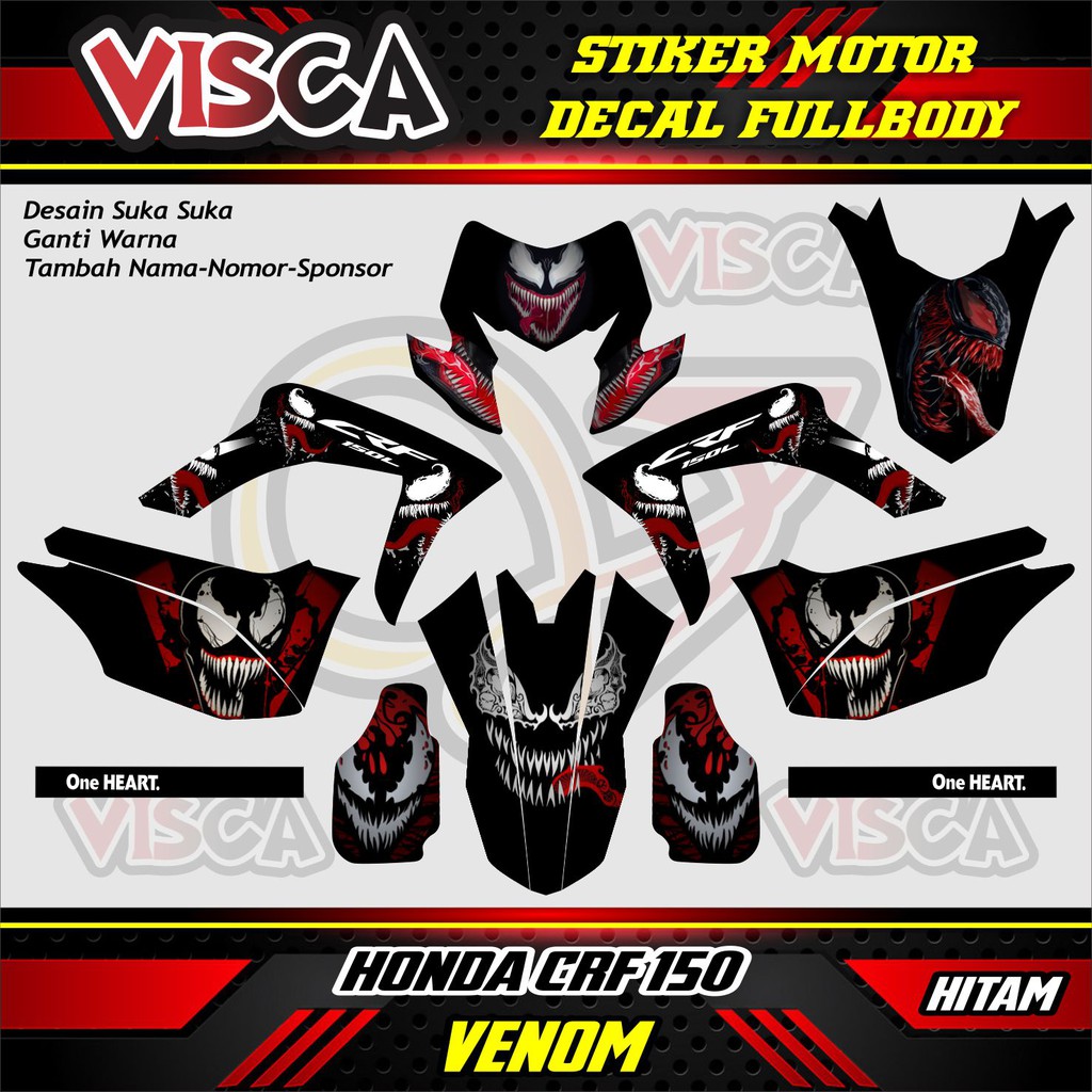 decal CRF 150 decal CRF 150  decal  CRF 150  full body HONDA CRF 150 VENOM HITAM