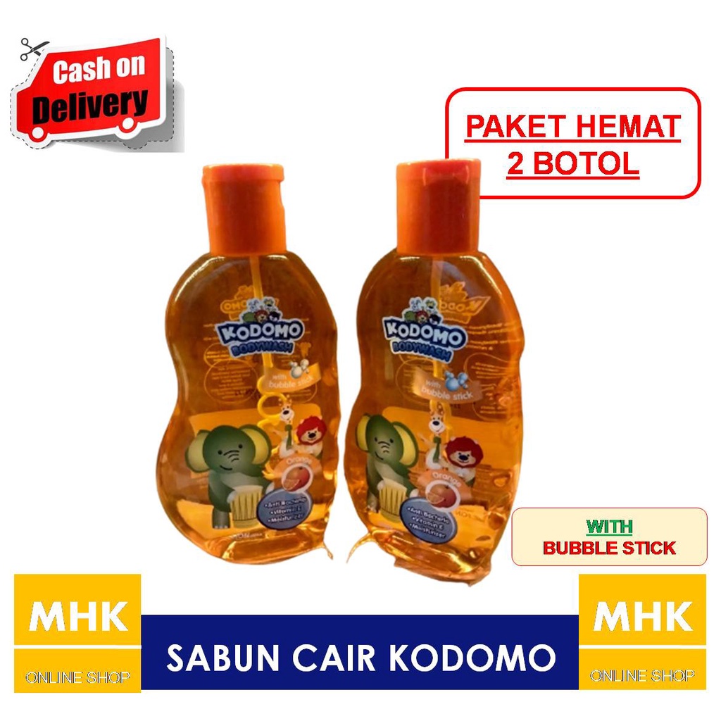 Sabun Mandi Kodomo Paket Hemat 2 Botol Cair Anak Body Wash With Bubble Stick Busa Gelembung Ukuran 200 ML