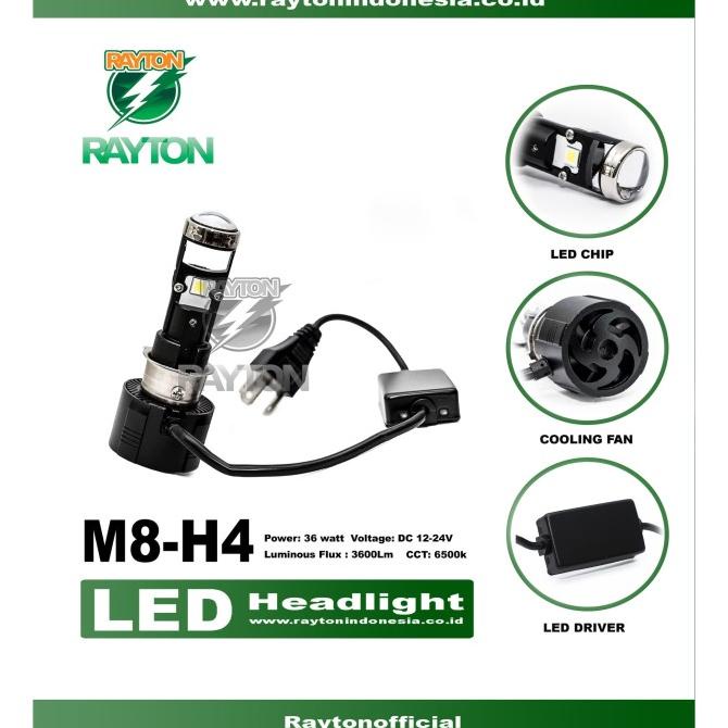 RTD RAYTON LED OTOMOTIF MOTOR M8-H4 36W ORIGINAL