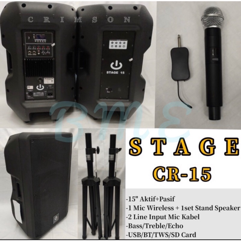 SPEAKER AKTIF PASIF CRIMSON STAGE15 STAGE 15 STAGE CR15 ORIGINAL
