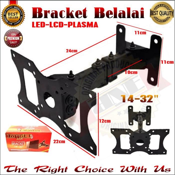 Bracket / Breket TV LED Belalai / Flexible 14"-32" TARGET BUTTERFLY
