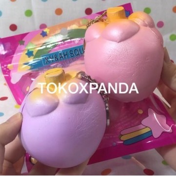 SALE squishy buah manggis pastel lucu FREE PACKING murah bagus soft & slow