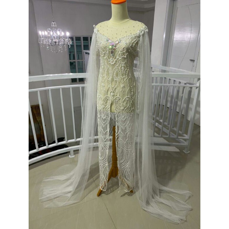 Baju Kebaya Akad putih semata kaki modern/Kebaya akad modern