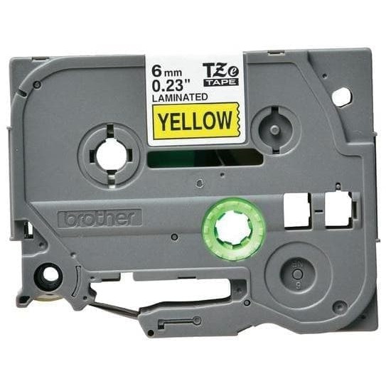 Brother Ptouch Label Tape TZE-611 6mm Black on Yellow TZE611 Resmi