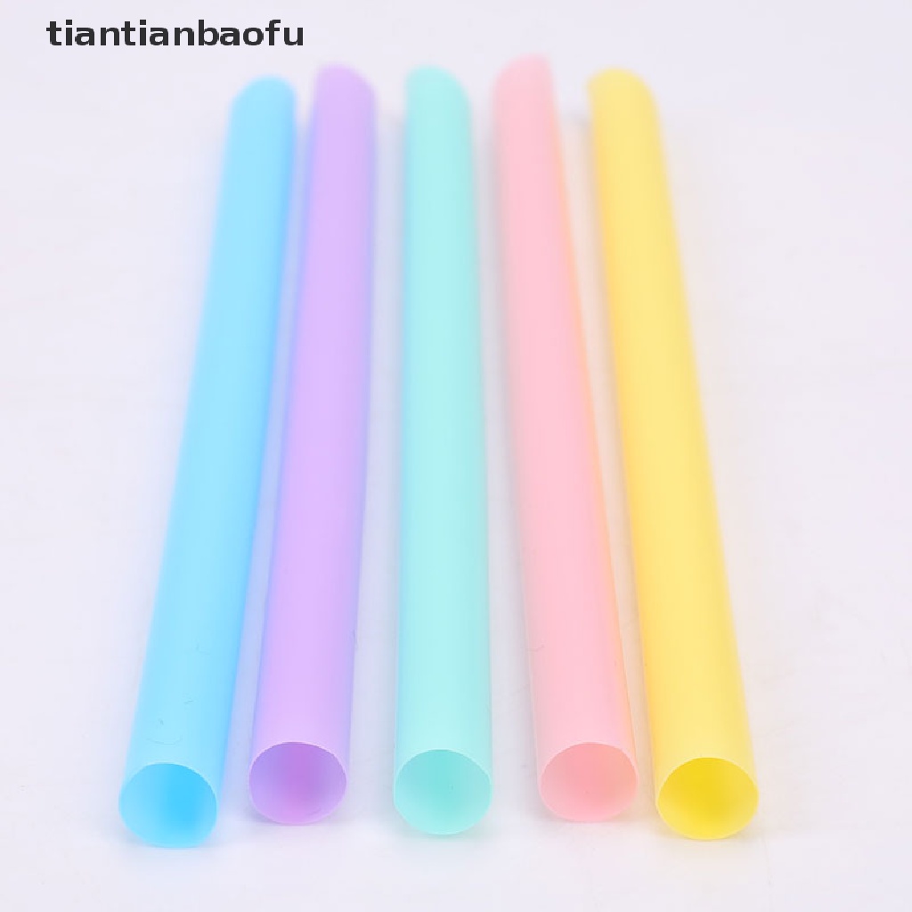 [tiantianbaofu] 100pcs Large Drinking Straws Mixed Colors For Pearl Bubble Milk Tea Smoothie Boutique