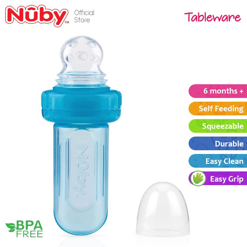 Nuby Mini Squeeze Feeder with Case 3m+ (Tersedia Pilihan Warna)