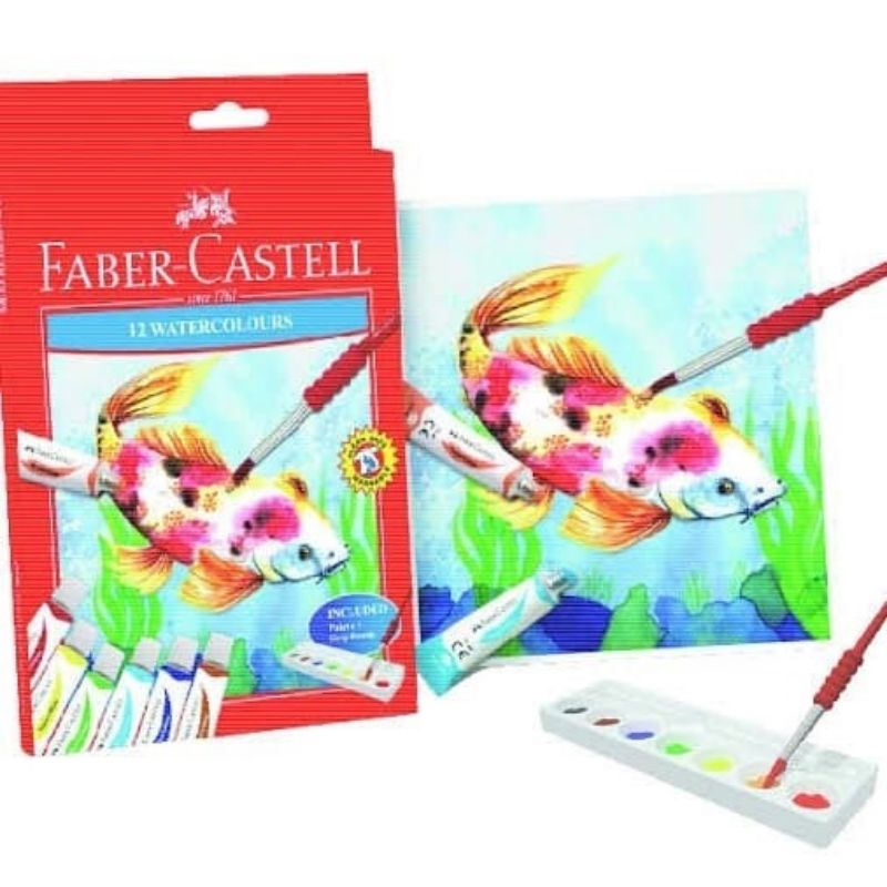 

Cat Air Water Colour Free Kuas + Palet Faber Castell 12 Warna