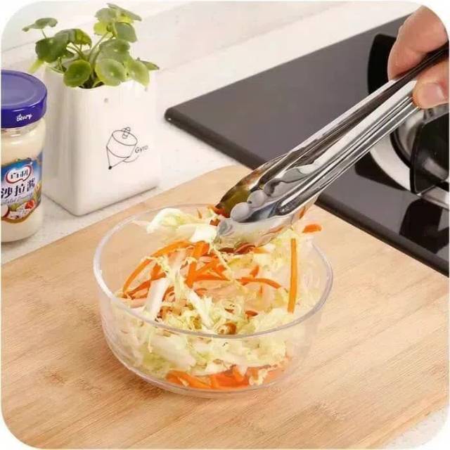 [30cm] Penjepit makanan / capitan makanan sayur gorengan / tongs stainless steel