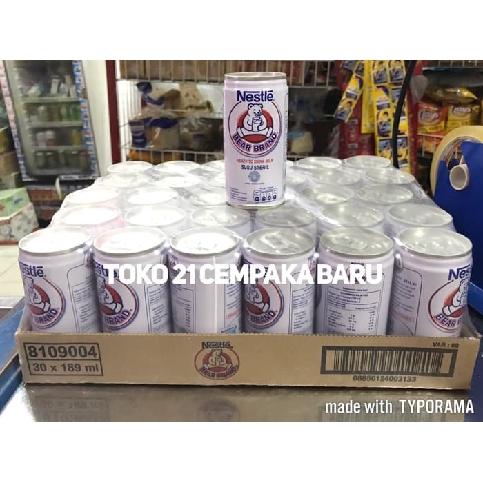 

Nestle Bear Brand Susu beruang 1 KARTON - 189ml x 30 pcs | Bear Brand 189 ml Murah Promo
