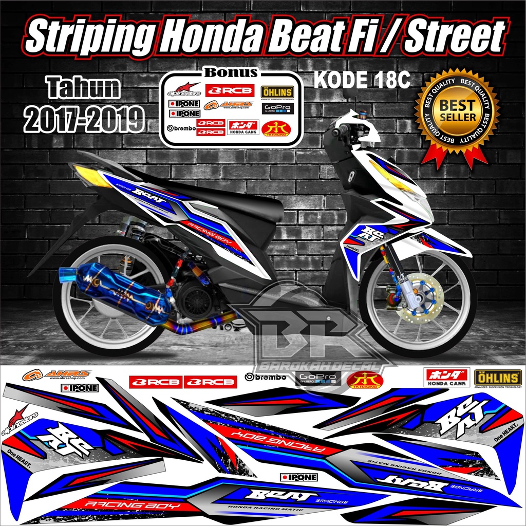 Striping Beat 2017-2019 Stiker Lis Motor Beat kode 18