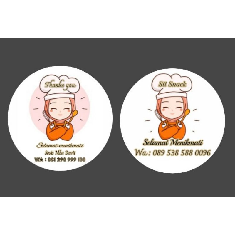 

60 pcs stiker custom bisa ganti logo dan nama toko