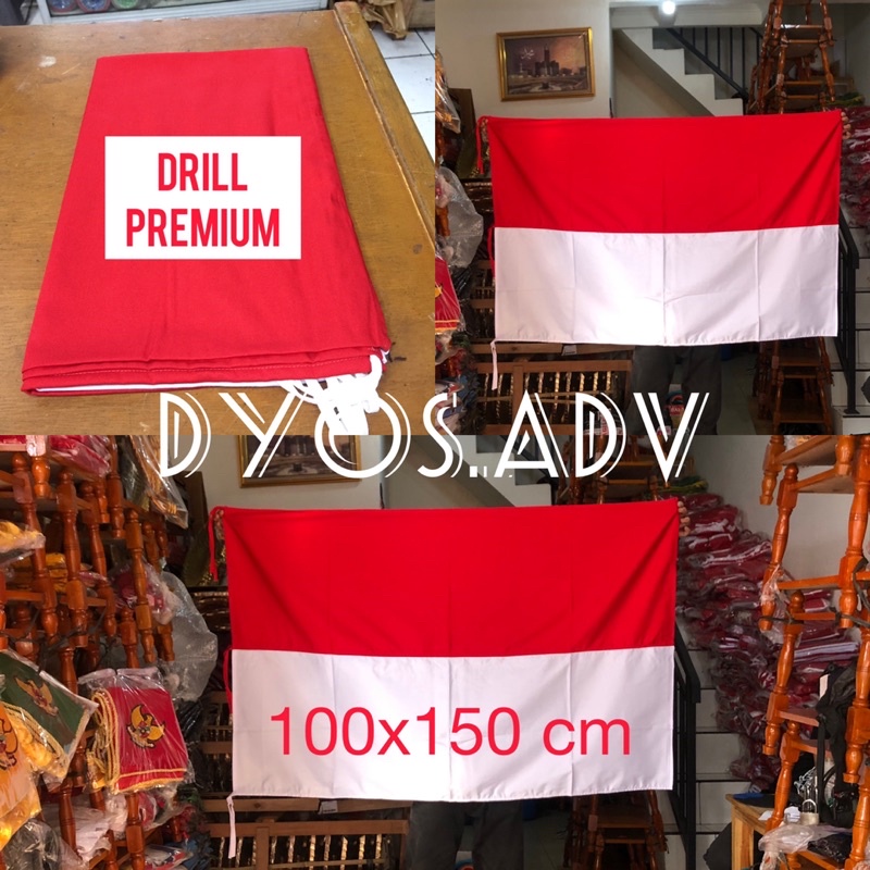 Bendera merah putih 100x150 cm (Drill Premium)