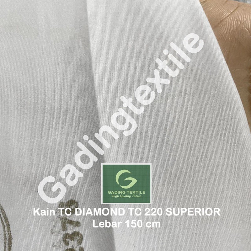 ( per 1 roll ) Kain katun jepang putih TC 220 DIAMOND SUPERIOR rollan lebar 150 cm bahan baju kemeja hem seragam sekolah sd smp sma kerja dinas putih spanduk lukis pecel lele mori kafan background backdrop foto kerudung jilbab bergo alas piknik