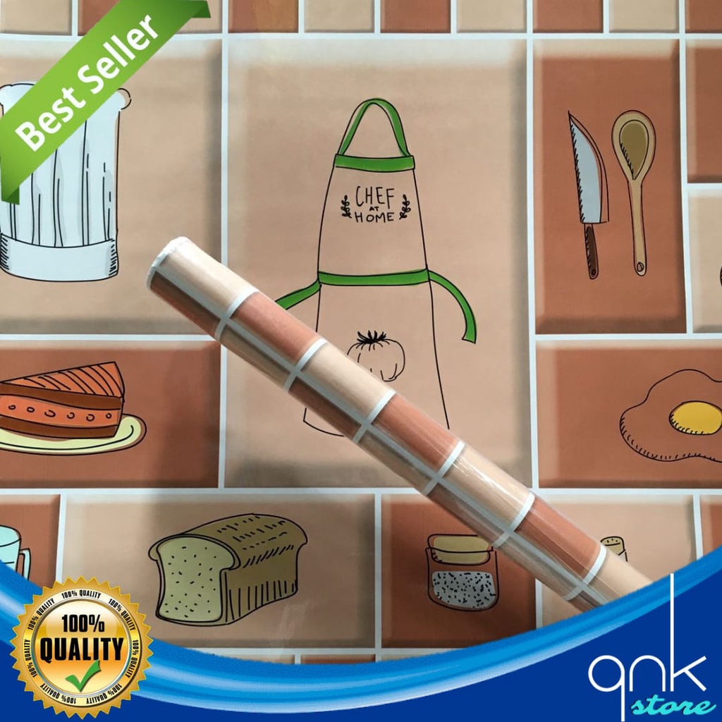 Wallpaper Premium Dinding Dapur 60cm x 5m  Kitchen Brown Wallpaper Sticker Wallstiker Wallpaper Sticker Wallsticker Kitchen Anti Air Anti Minyak Dan Tahan Panas Motif Kitchen Brown