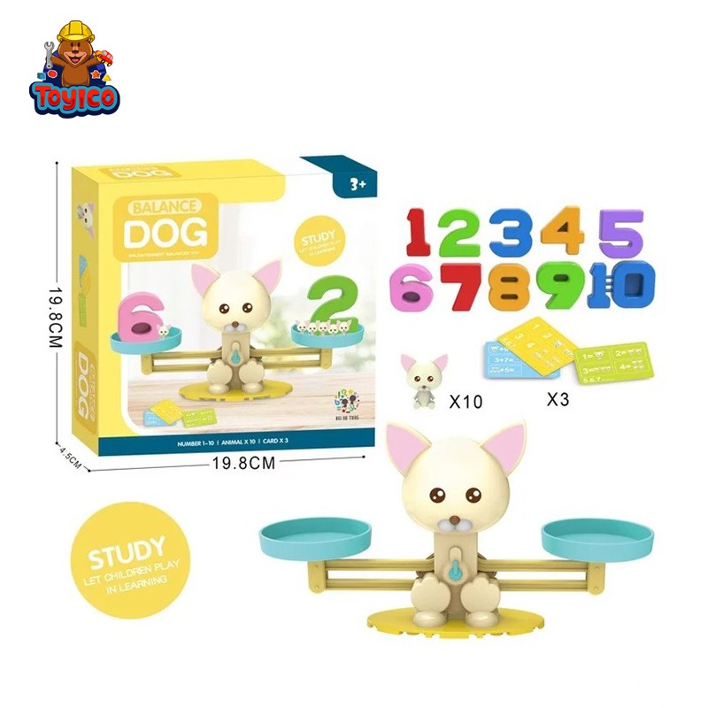 [Toyico] Mainan Edukasi Anak Timbangan Pintar Monkey balance Monyet Belajar Berhitung Matematika-C1546556 Dog