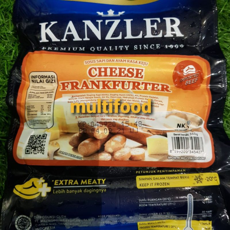 

Kanzler sosis cheese frankfurter 360gr / Sosis premium kanzler cheese