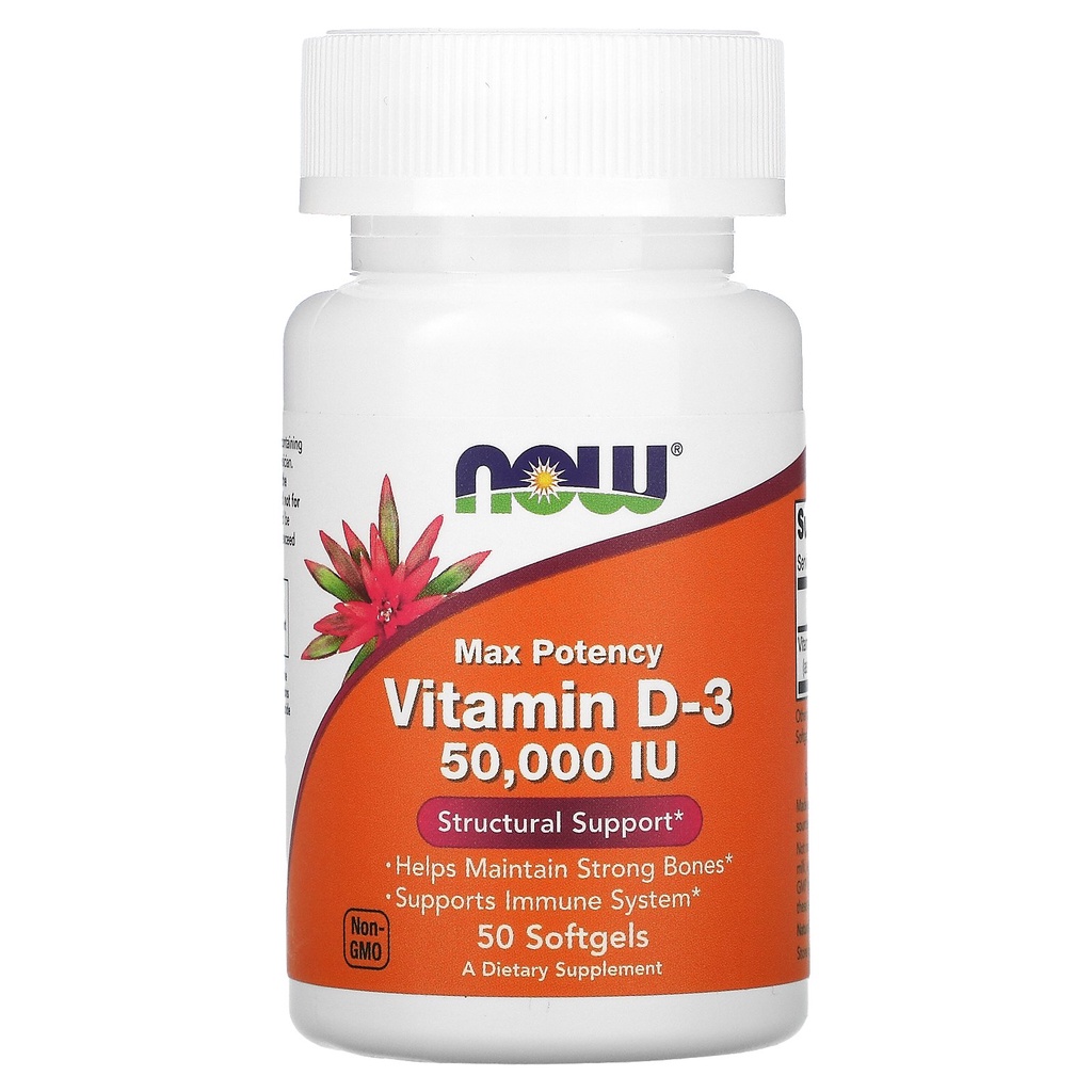 Vitamin D3 50000IU NOW, 50 softgels