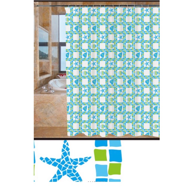 TKM2075 Tirai Kamar Mandi 180 x 180CM Anti Air Shower Curtain Waterproof Gorden Bathroom