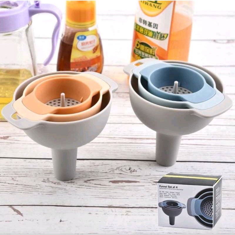 Set Saringan plastik + corong serbaguna