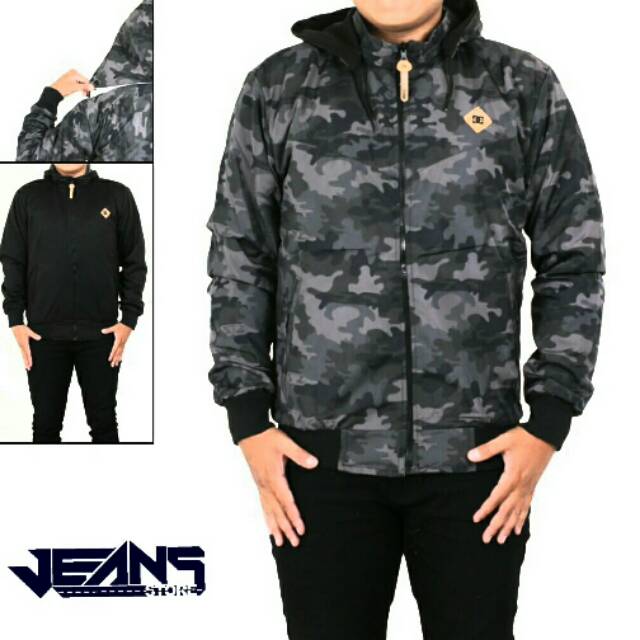 Jaket Bolak Balik BB Army Loreng Jacket Parasut Pria Jeket Cowok Laki - Waterproof