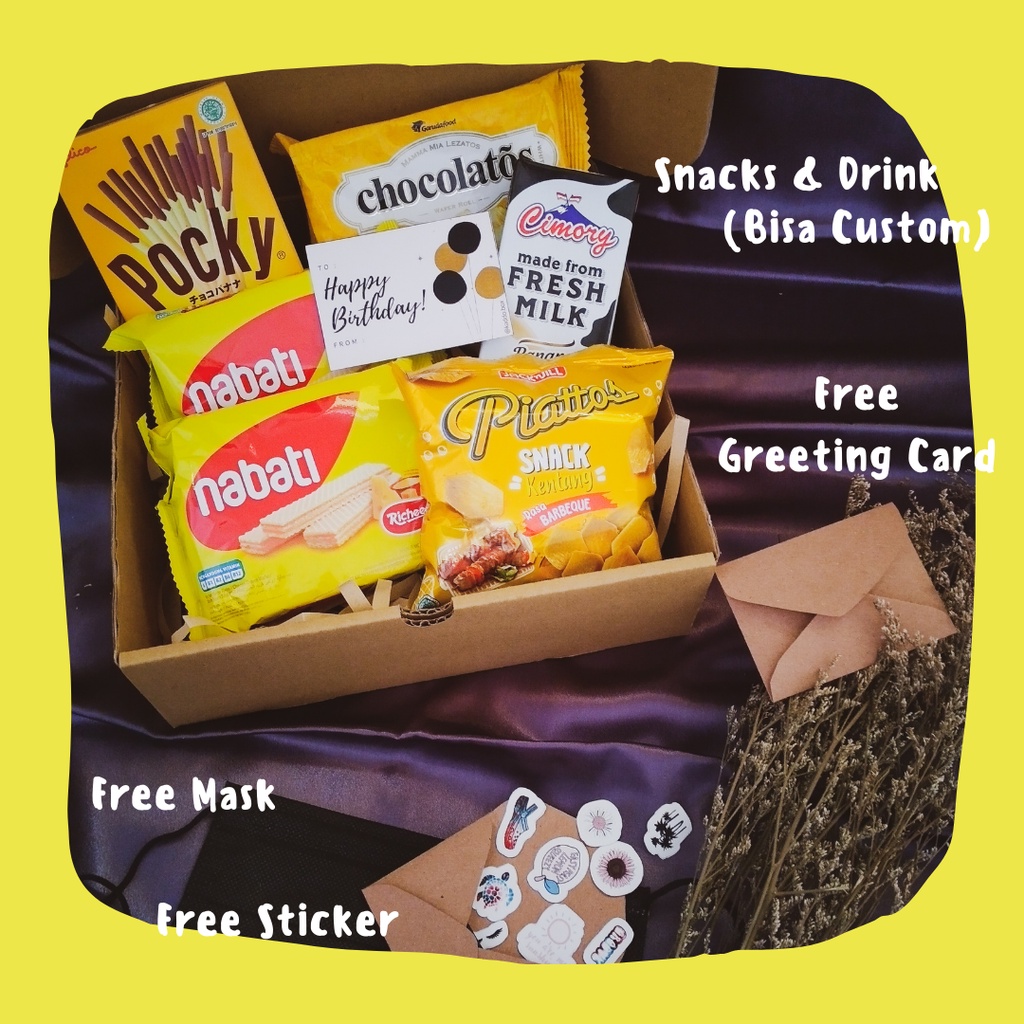 

Snack Box Yellow Edition | Hampers | Gift Box | For Birthday, Graduation, Anniversarry, etc